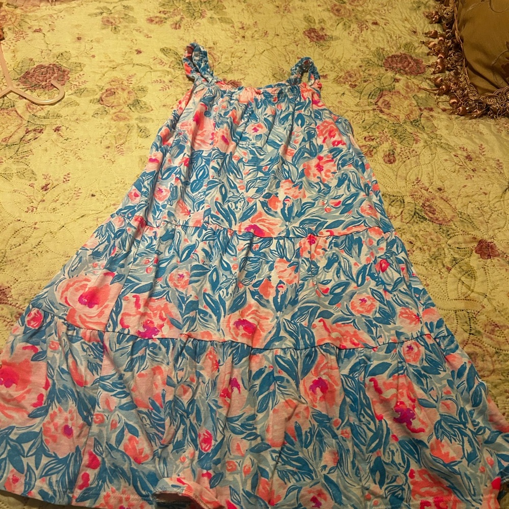 Floral Blue and Pink Kids Dress